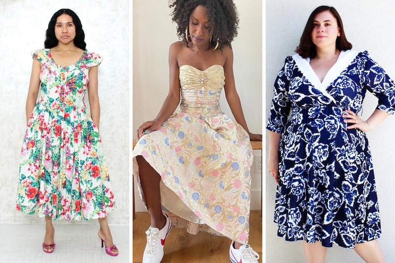 Vintage 80s floral dresses from Etsy