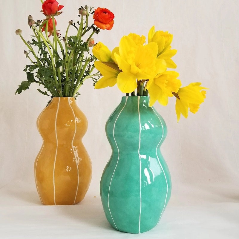 Glossy ceramic vase from Etsy