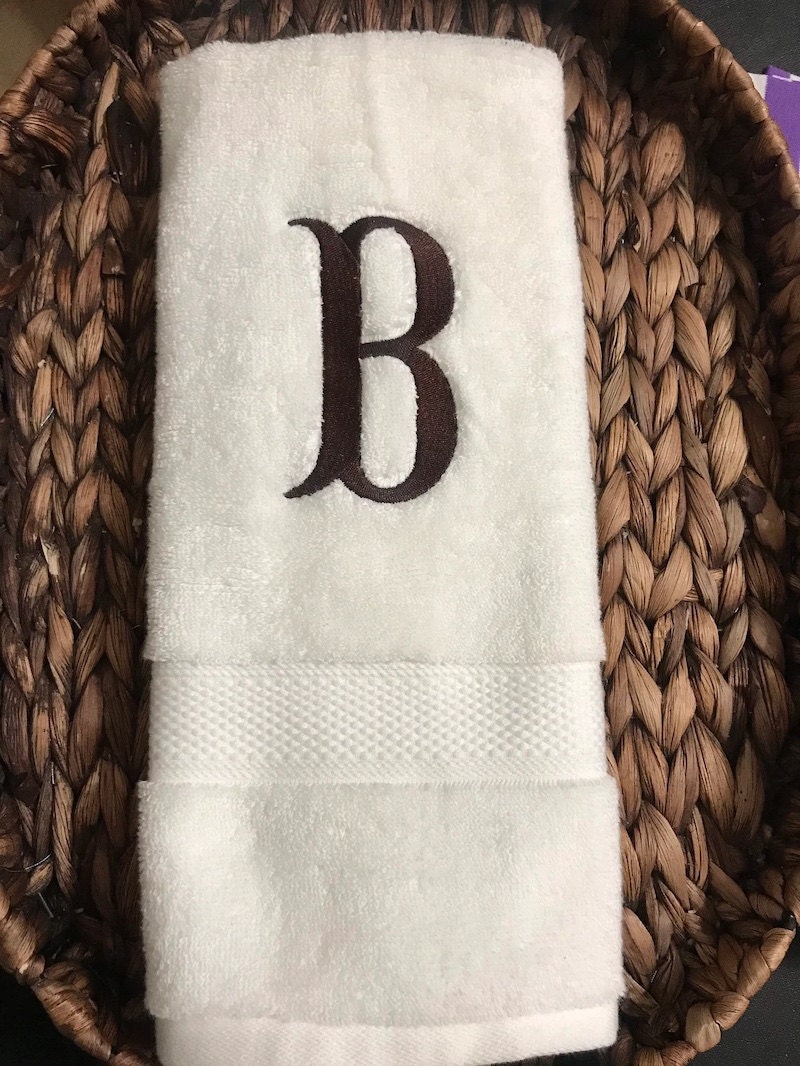 Monogrammed hand towel from Etsy