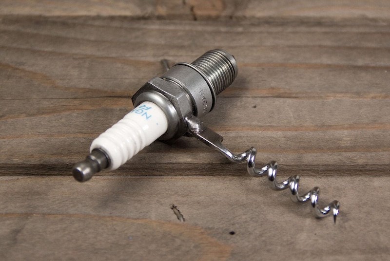 Unique groomsmen gifts: Spark plug corkscrew