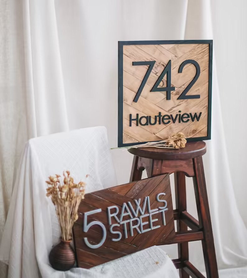 Custom house address sign