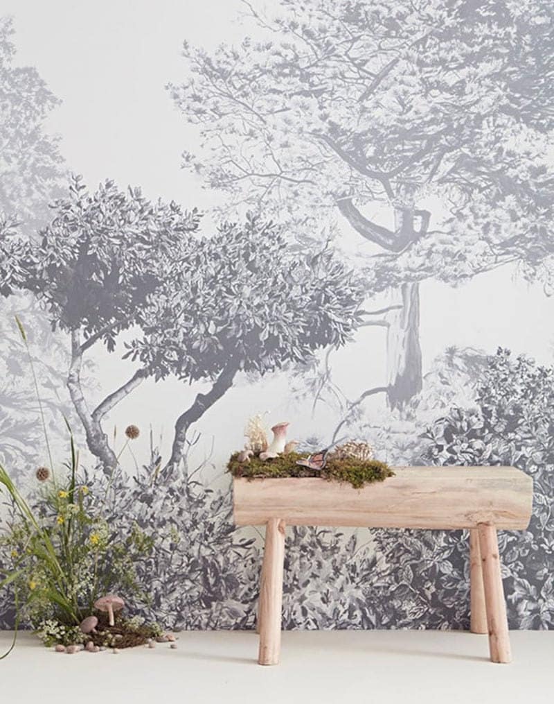 Wallpaper mural wall decor idea from Etsy