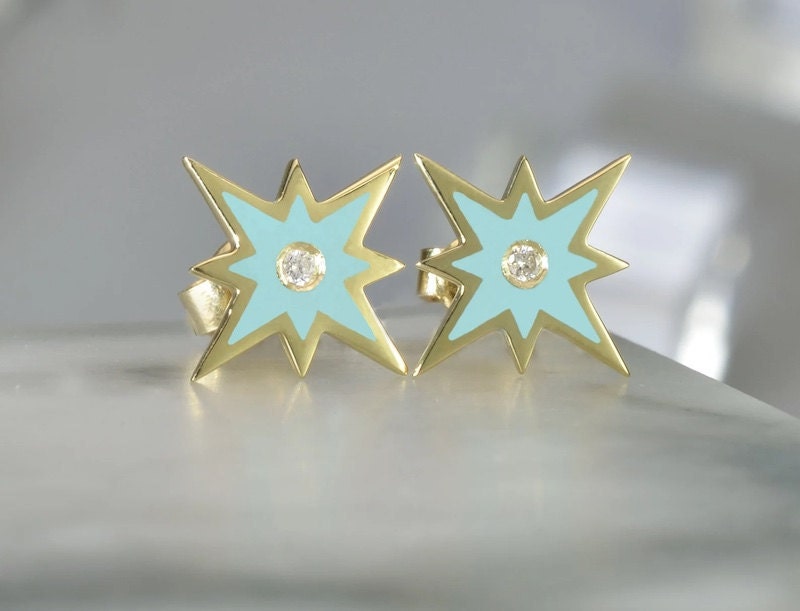 Graphic stud earring from Etsy