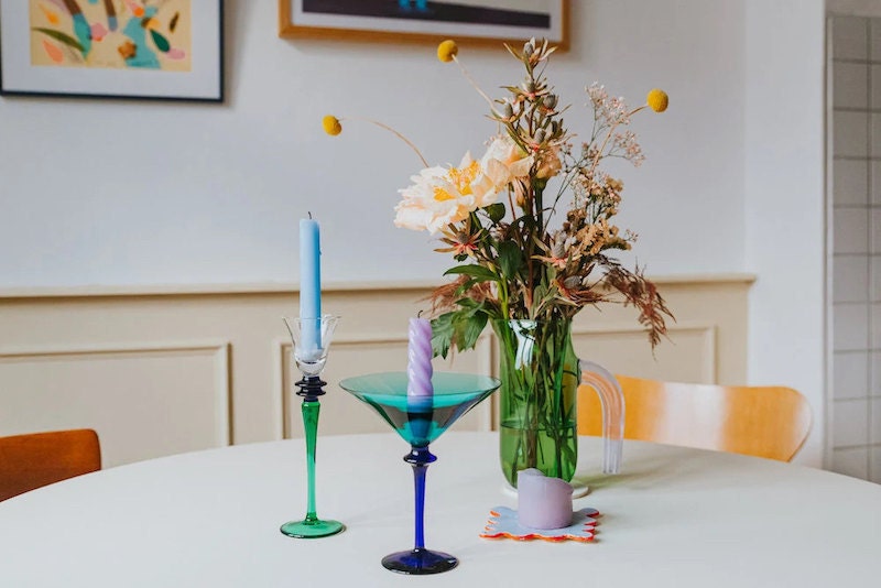 Etsy seller Frauke Schyroki's colorful kitchen table Etsy seller Frauke Schyroki's colorful kitchen table