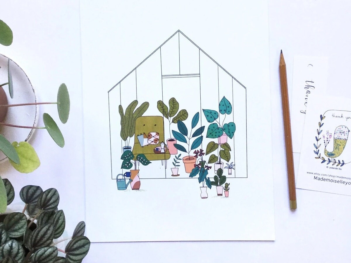 Houseplants art print from Mademoiselleyo