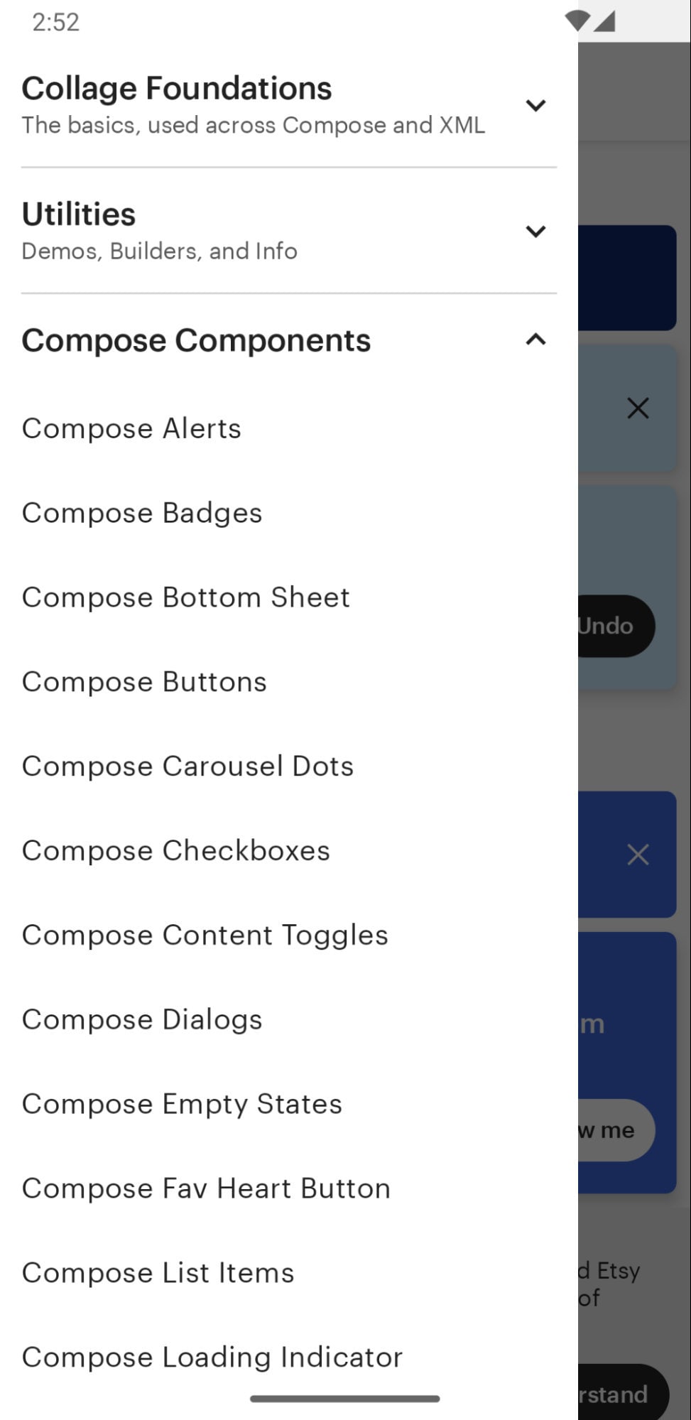 A partial list of design system components