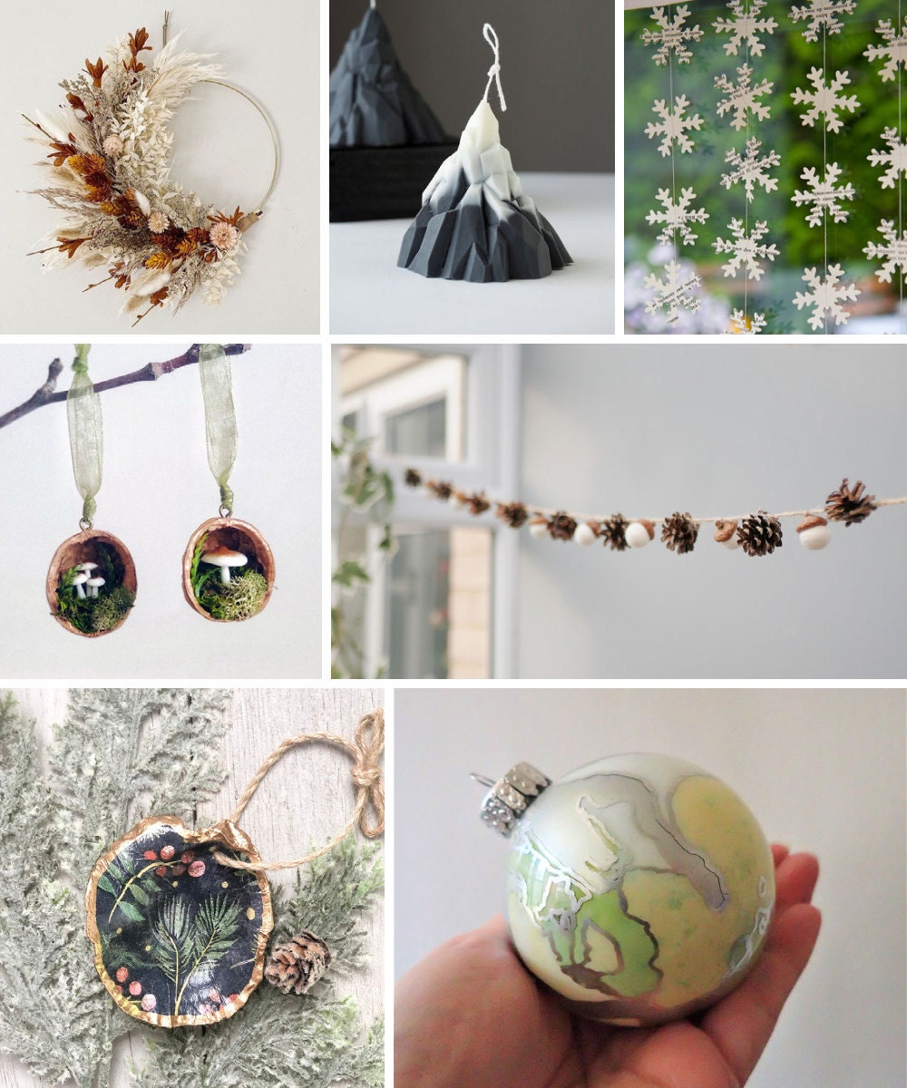 A collage of nature-inspired decor from Etsy A collage of nature-inspired decor from Etsy