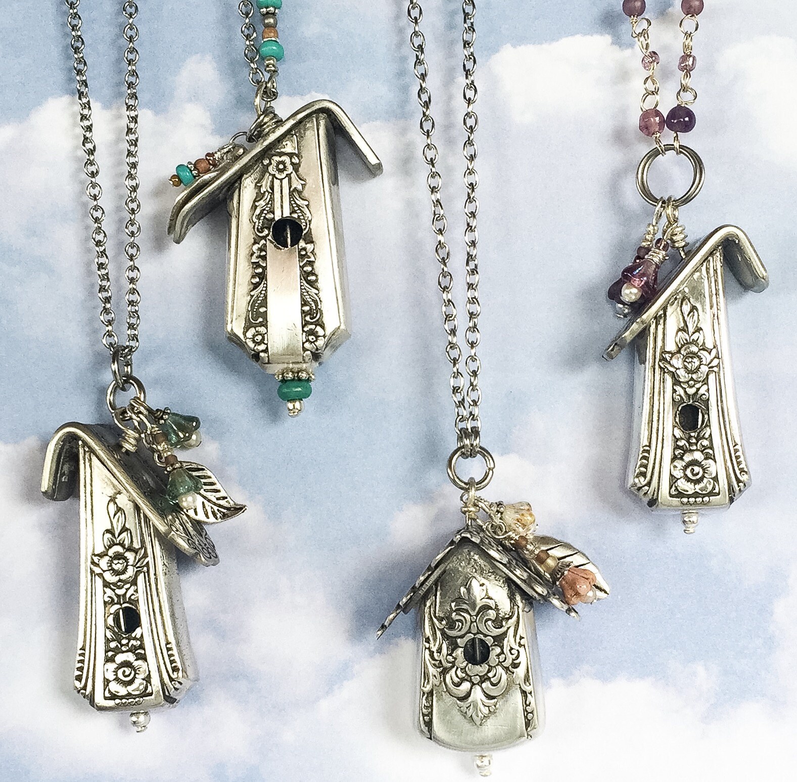 Spoon Bracelet, Dragonfly, Blue Paua Shell, Silverware Jewelry