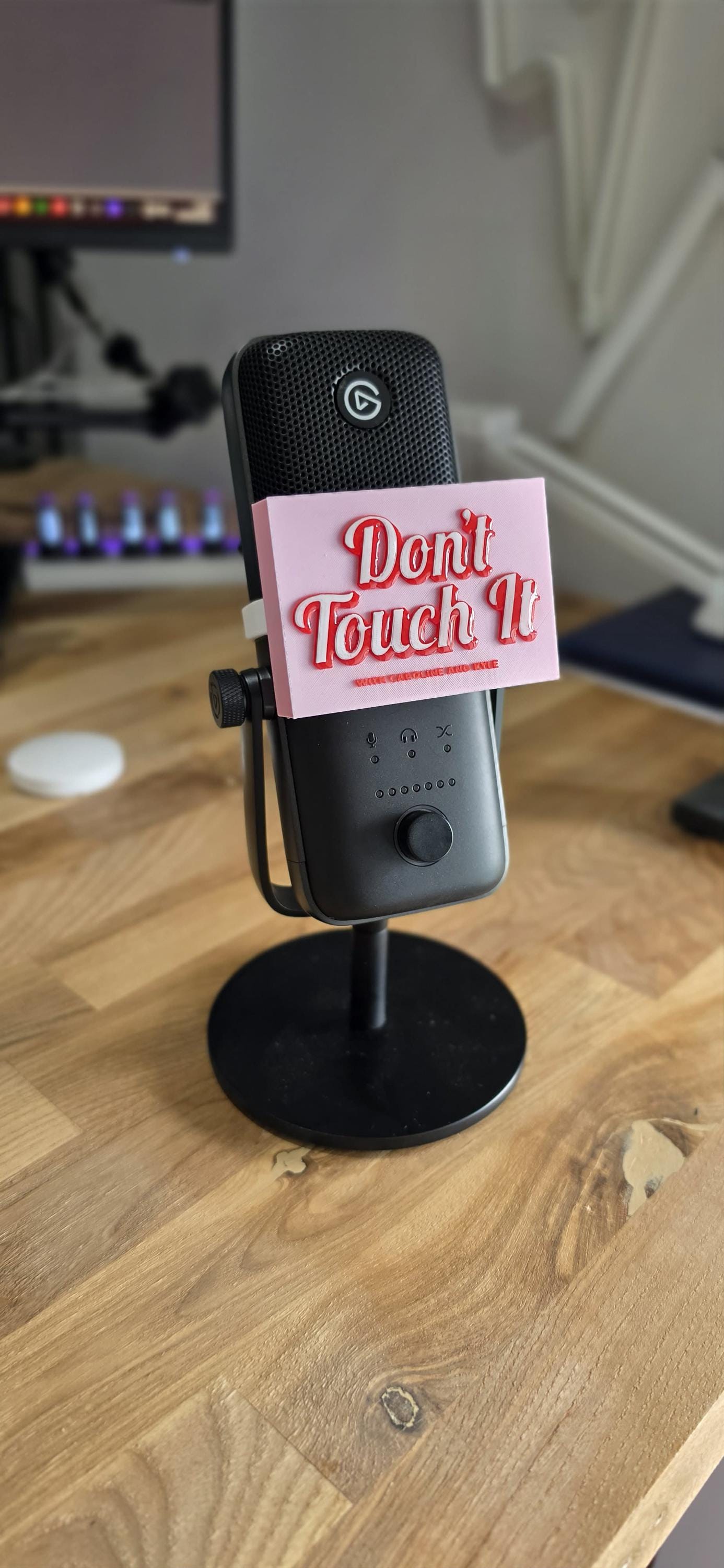 Custom branded microphone cover supplied by 3dandfun