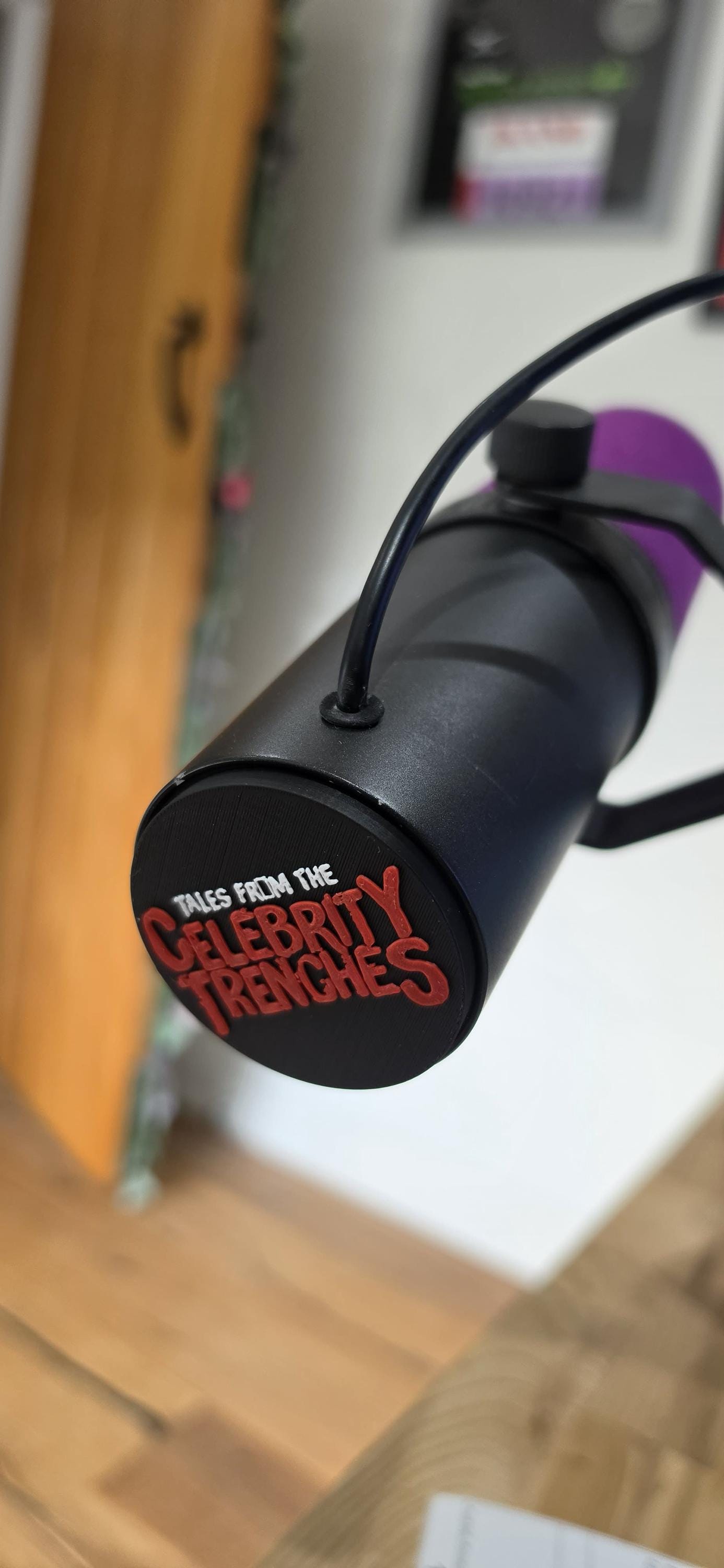 Custom branded microphone cover supplied by 3dandfun