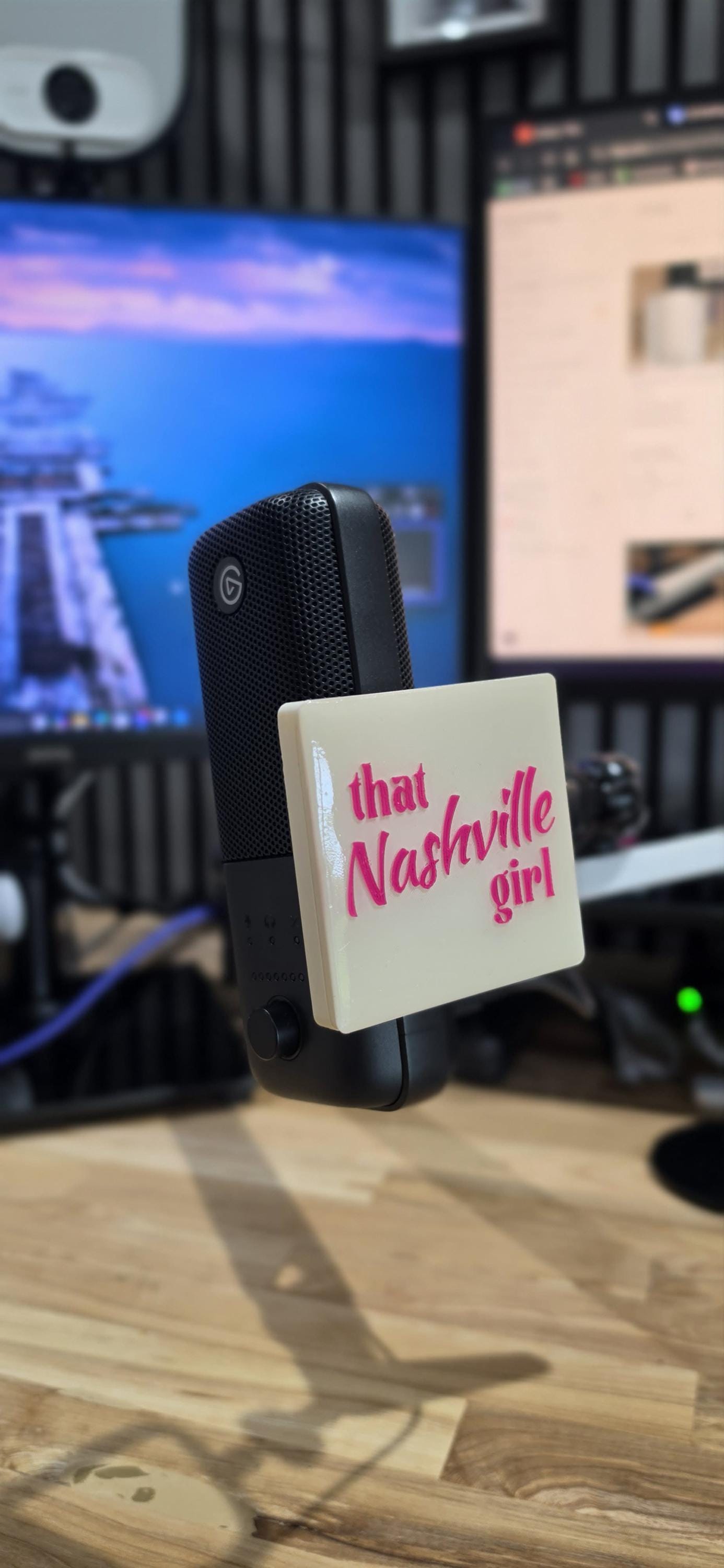 Custom branded microphone cover supplied by 3dandfun