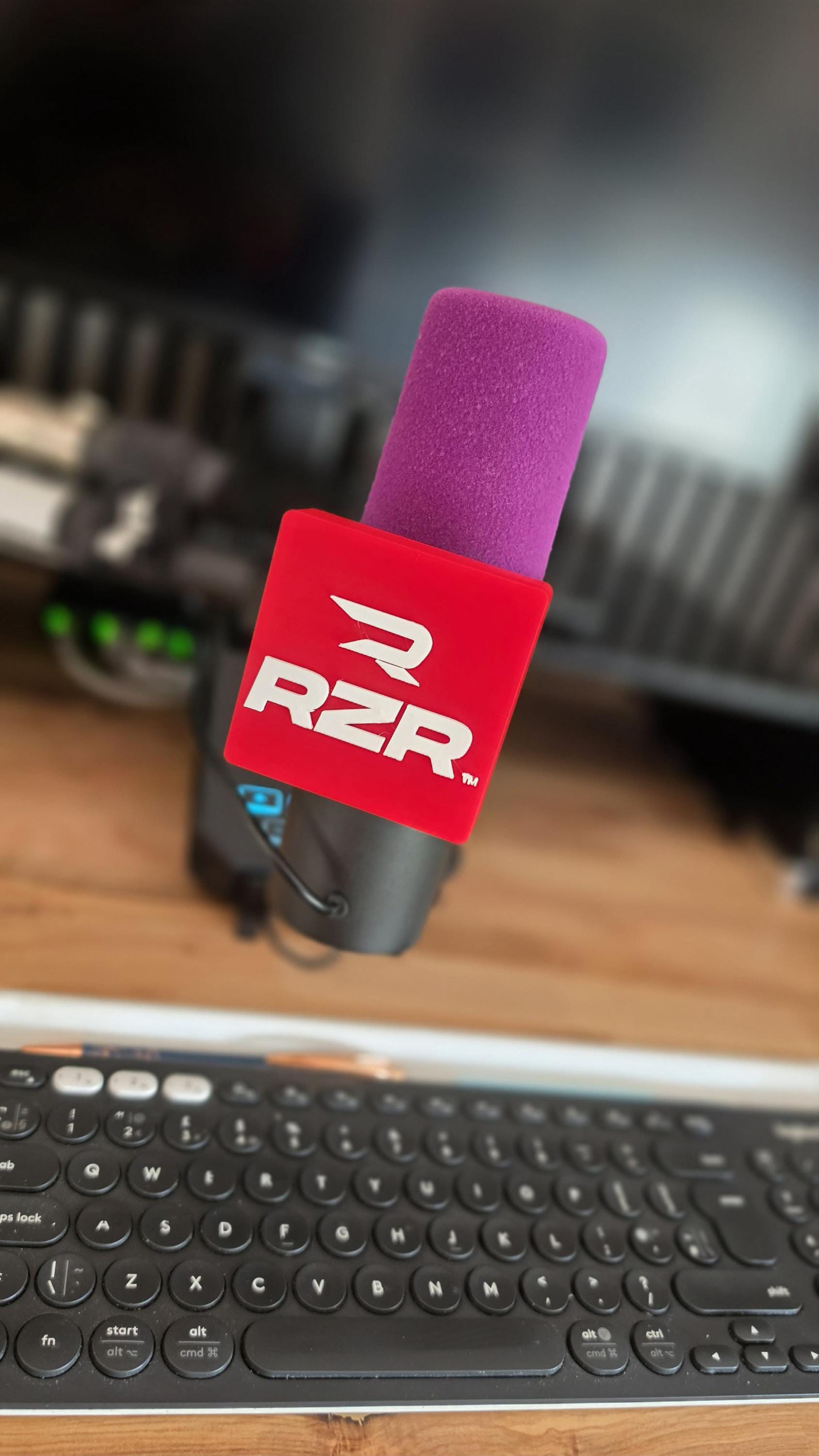 Custom branded microphone cover supplied by 3dandfun