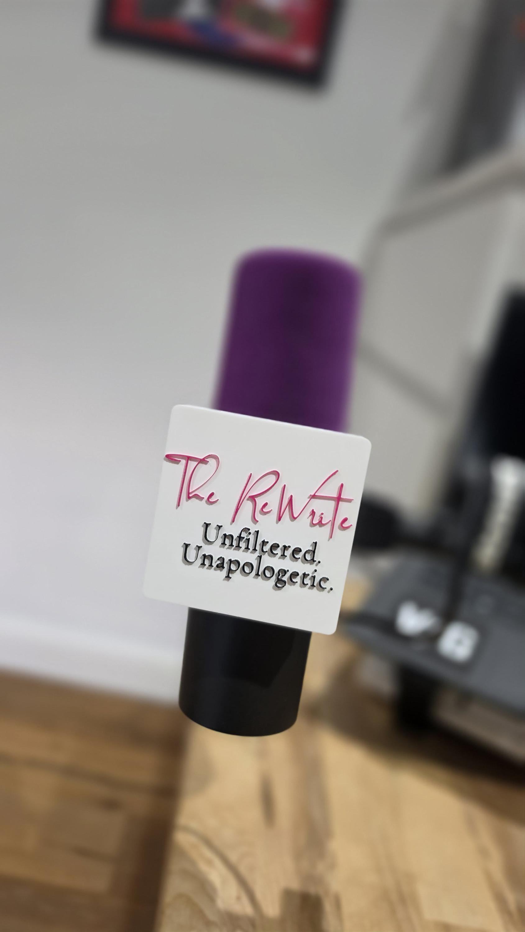 Custom branded microphone cover supplied by 3dandfun