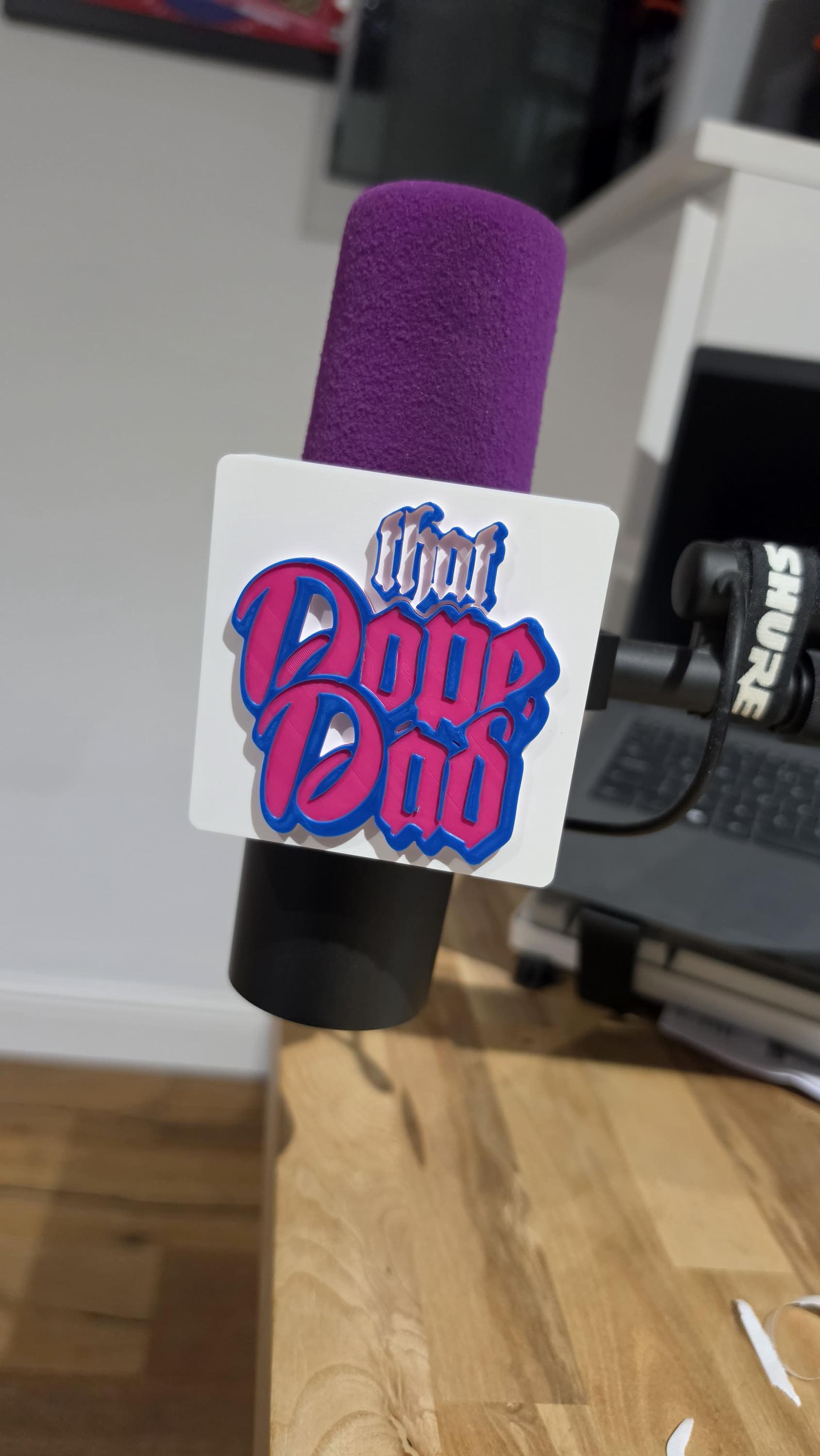 Custom branded microphone cover supplied by 3dandfun