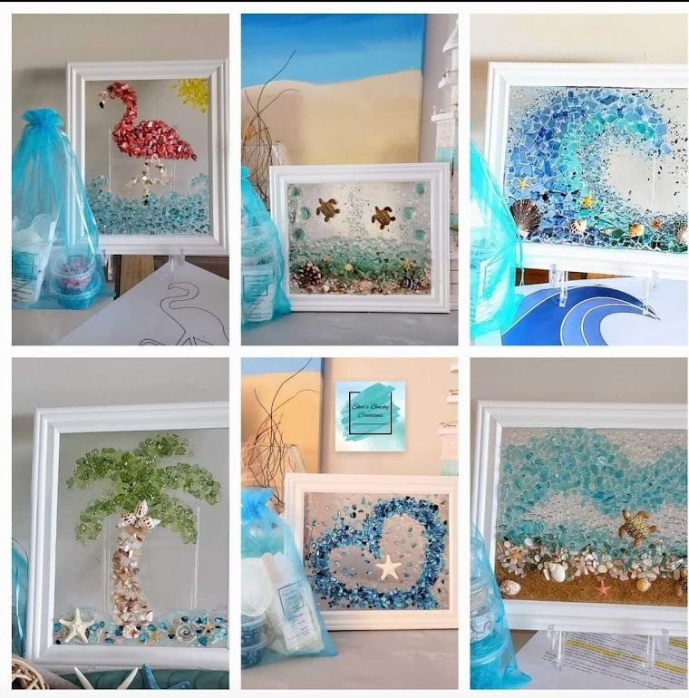 Kit, Do It Yourself DIY Resin Art Kit, Sea Glass Picture, Shell Art,  Crafting Gift, Home Crafting. Craft Kits. Turtle. 
