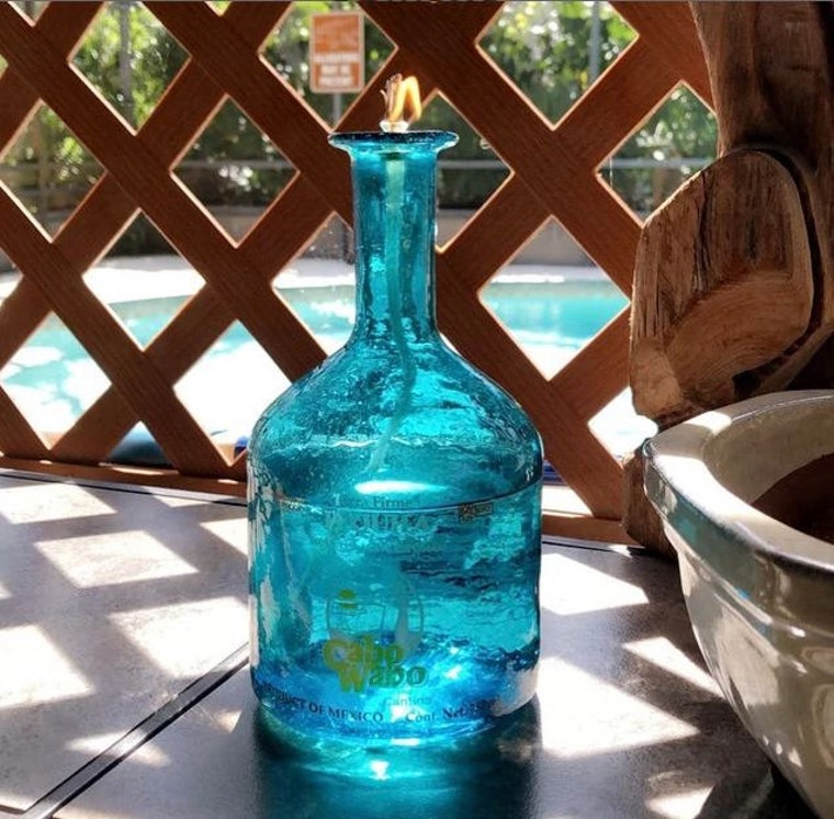 Wick Lamp 7Pcs Ceramic Holders Torch Wine Bottle Oil Candle Lamp Fiber Glass Wick Lamp 7Pcs Ceramic Holders Torch Wine Bottle Oil Candle Lamp Fiber Glass