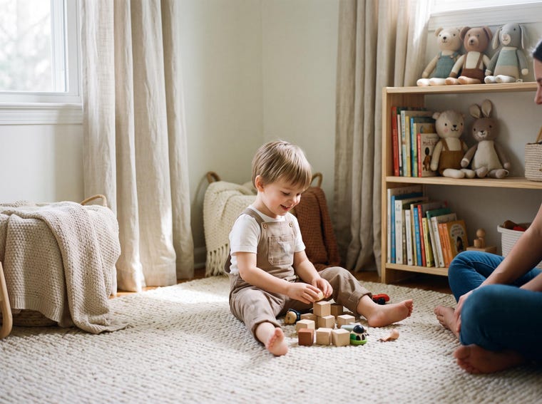 Child playing with blocks