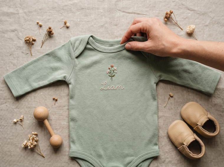 Baby in a soft Kavi Creations outfit