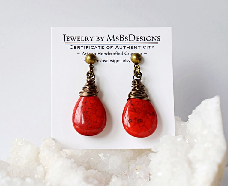 Barrett Magnesite Teardrop Earrings main image 1