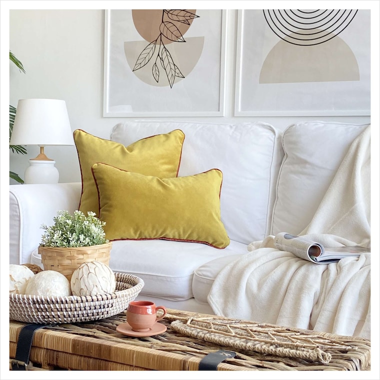 SANELA cushion cover ghat golden