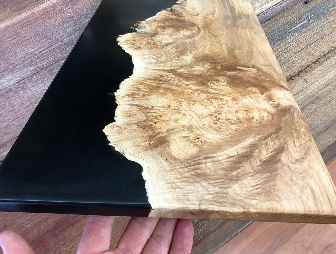 Epoxy Live Edge Wood Steel