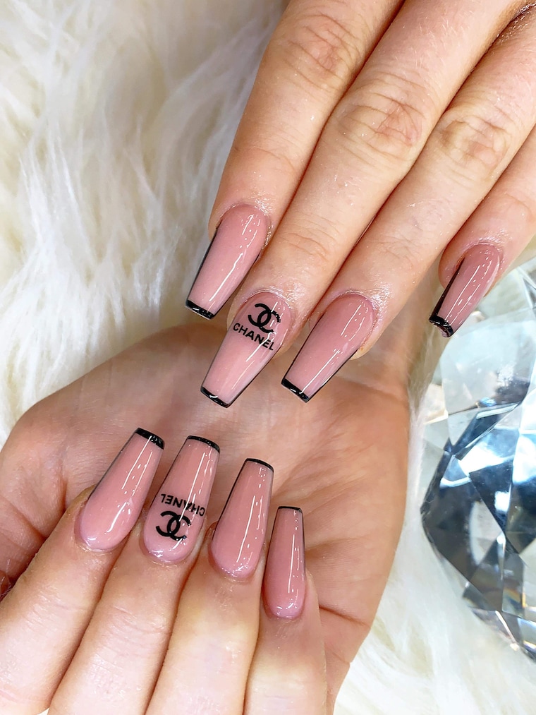 PINK CHANEL NAIL DECALS