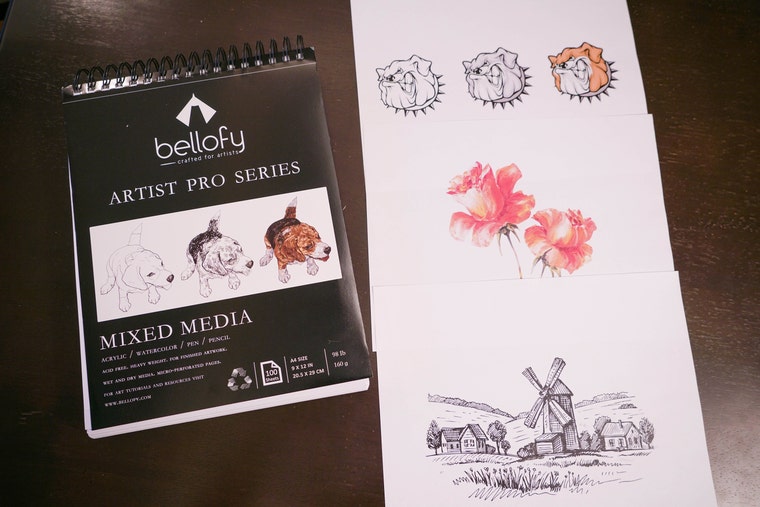 Bellofy Multimedia Sketchbook 100 Sheets, Mixed India