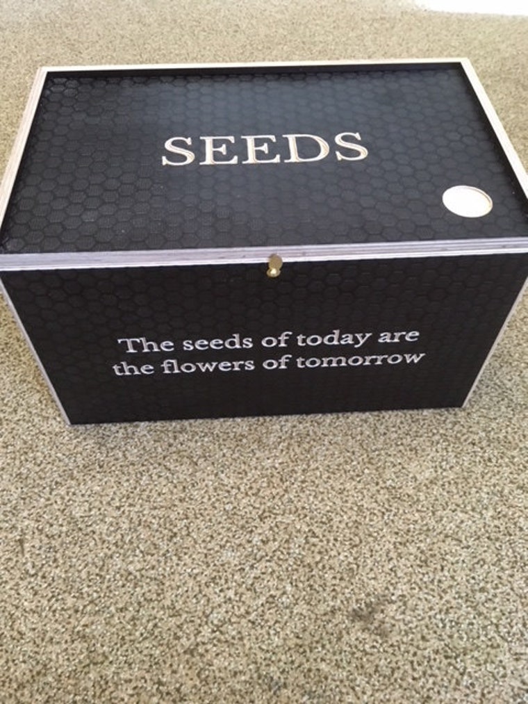 Personalised Gardener's Seed Box, Engraved Seed Packet Storage, Wooden Seed  Box, Seed Packet Storage, Vegan Seed Box, Seed Container 