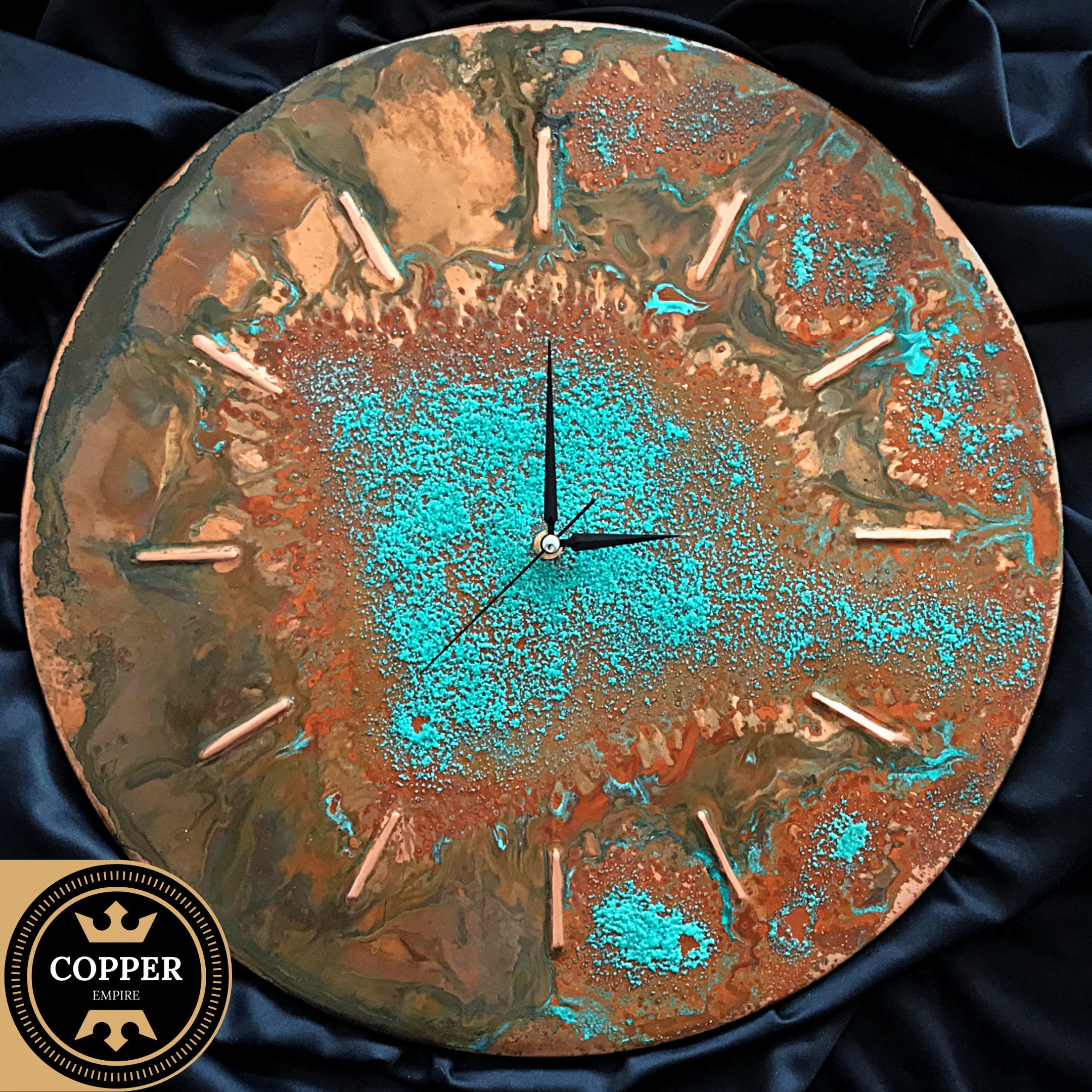 Copper Wall Clock, Oversized Wall Clock, Handmade Copper Wall Clock, Copper Gift, Christmas Gift, Anniversary Gift, Birthday Gift