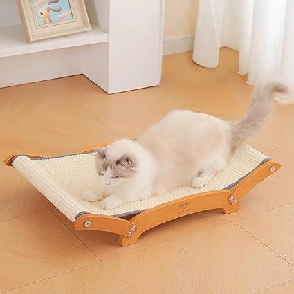 Cat Scratcher with cat using it