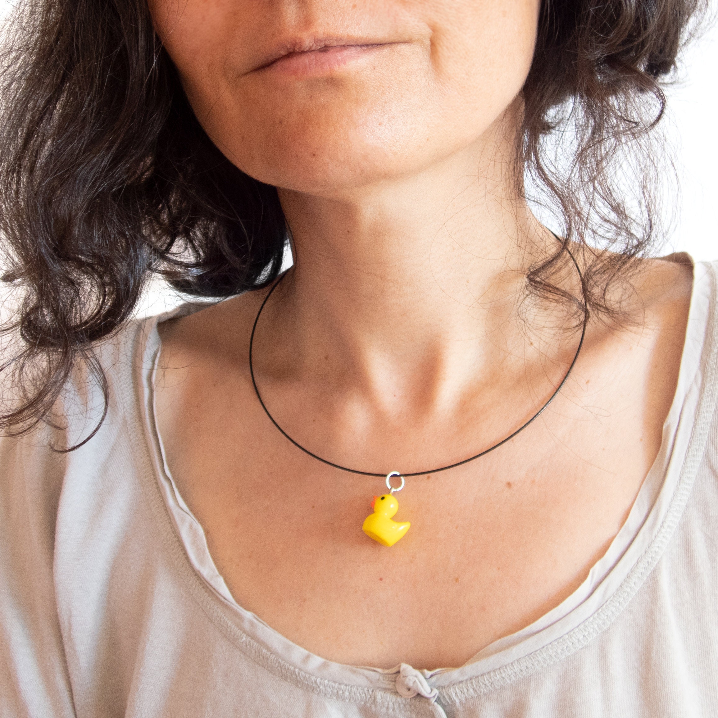 coding duck necklace with yellow rubber duck