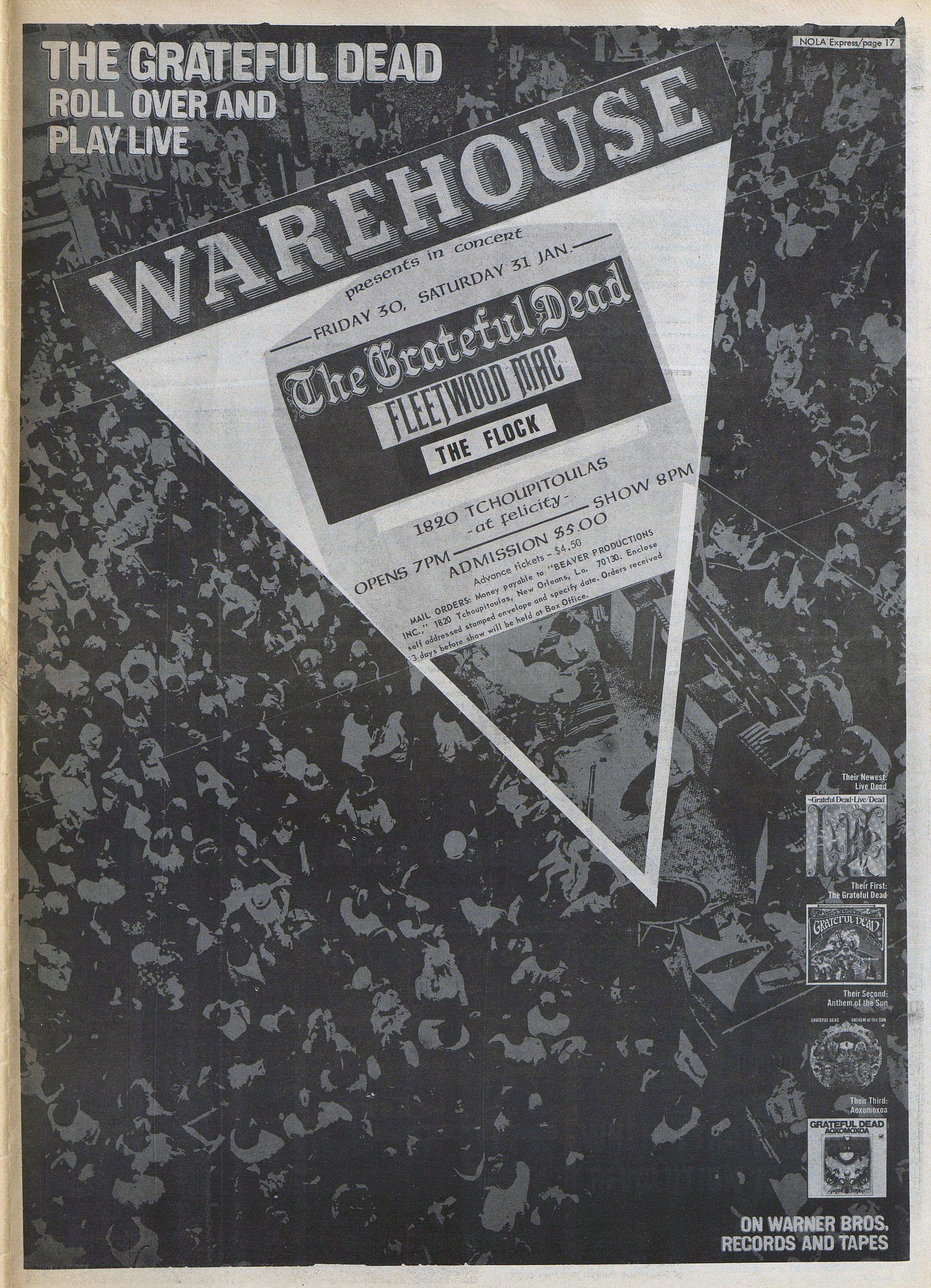 1970-01-30 [Fri] The Warehouse, New Orleans, LA