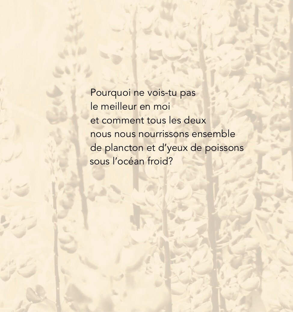 Opening poem of Les fleurs dans tes veines