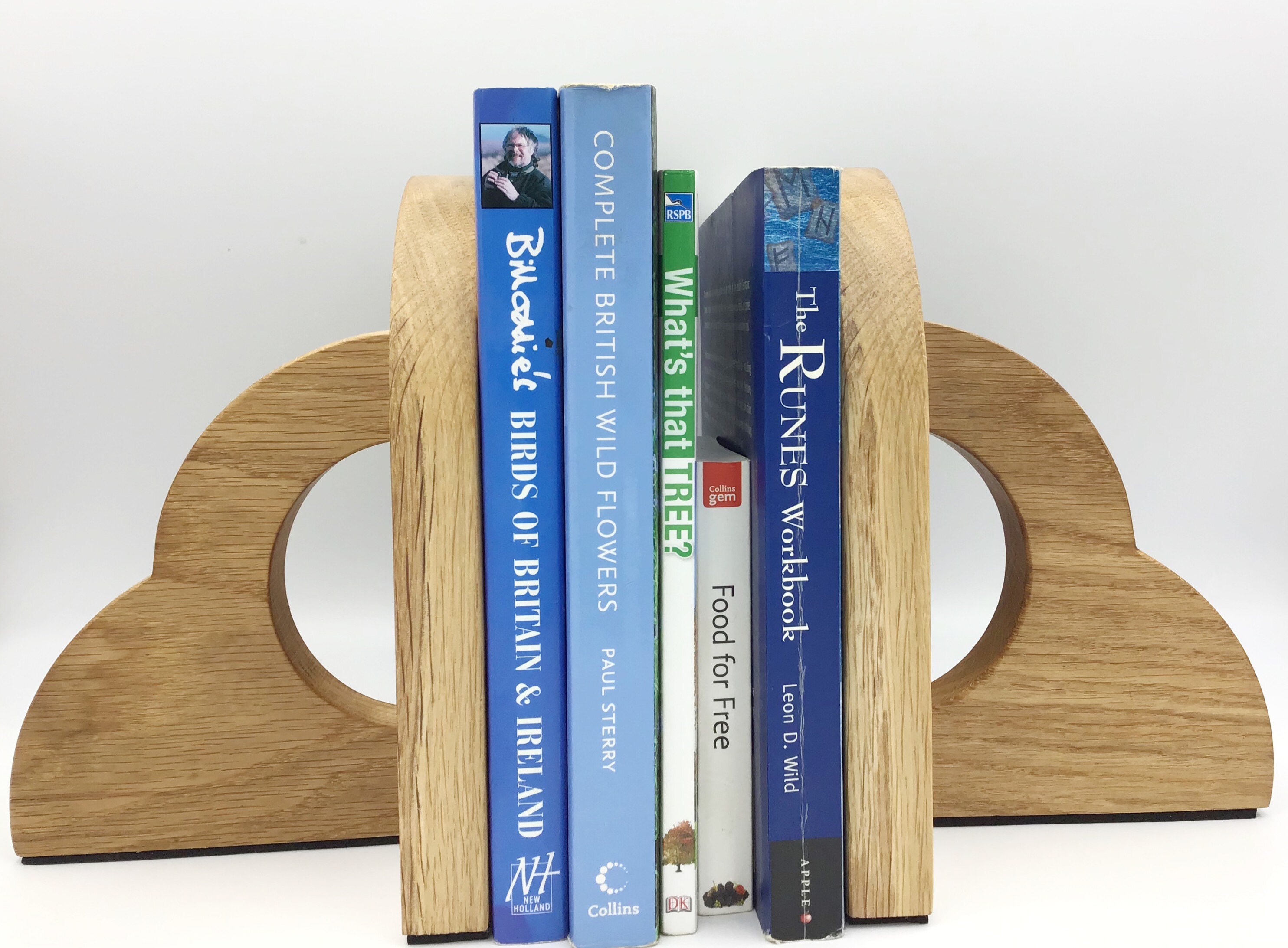 Light Oak wood Bookends - handmade in West Wales UK by gorlech