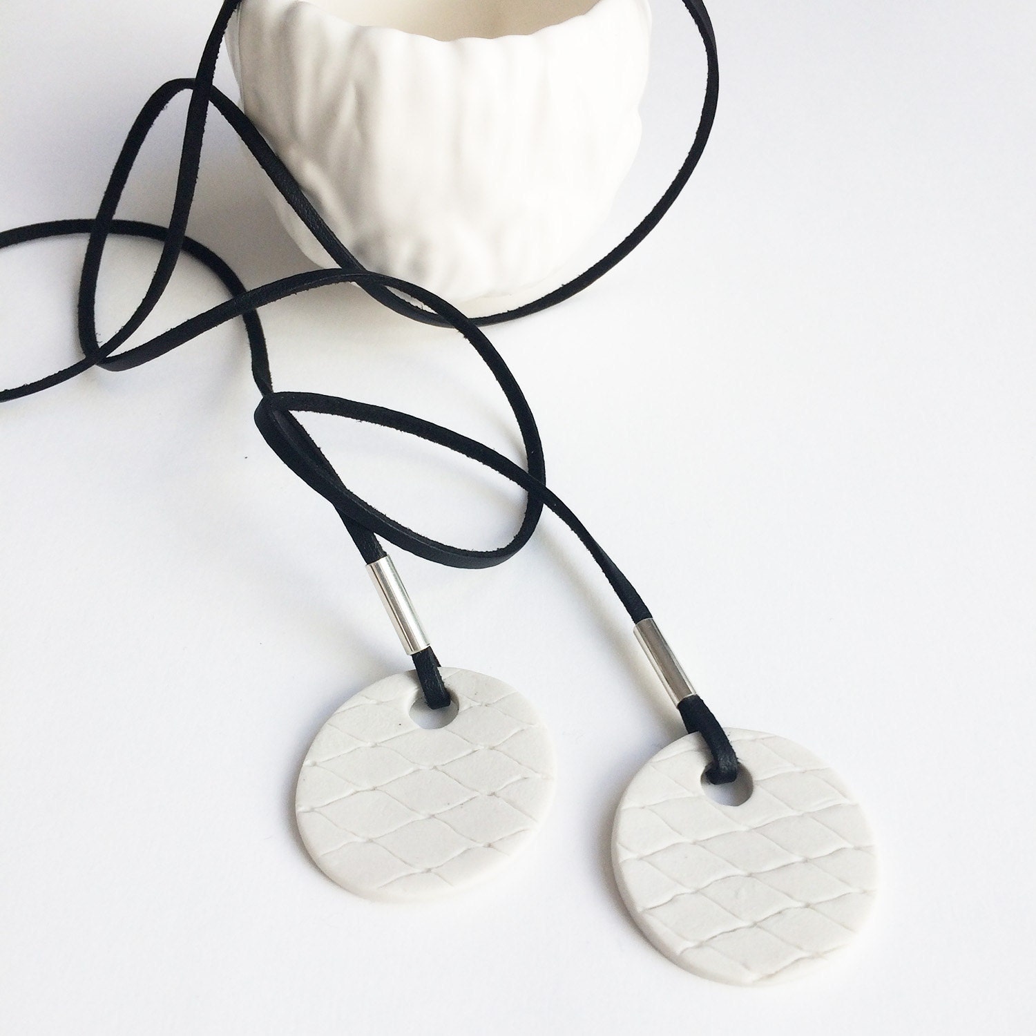 Long wrap ceramic necklace