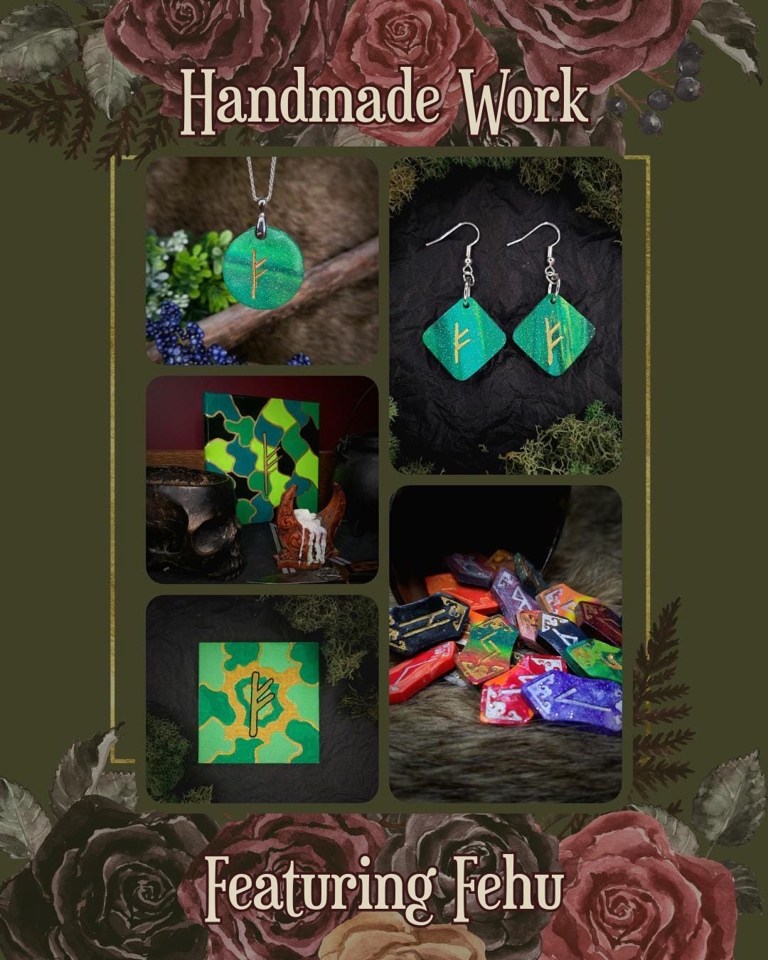 handmade work featuring fehu