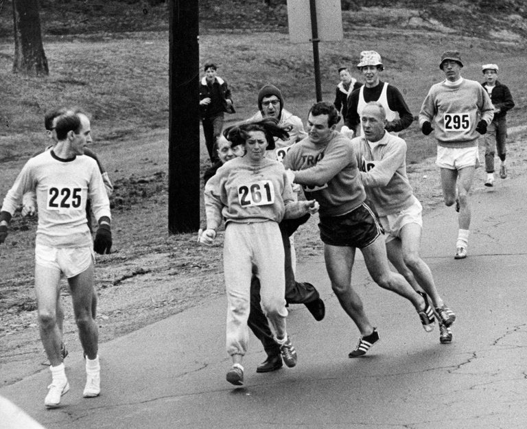 Kathrine Switzer at Boston Marathon