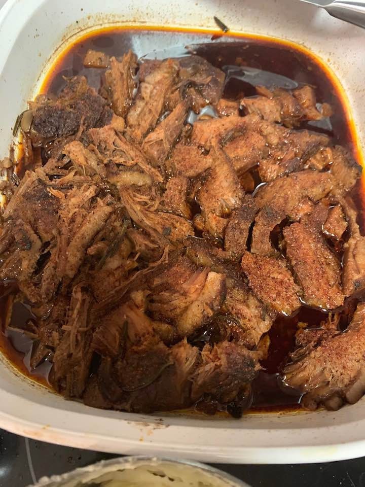 Yummy brisket after cutting/shredding