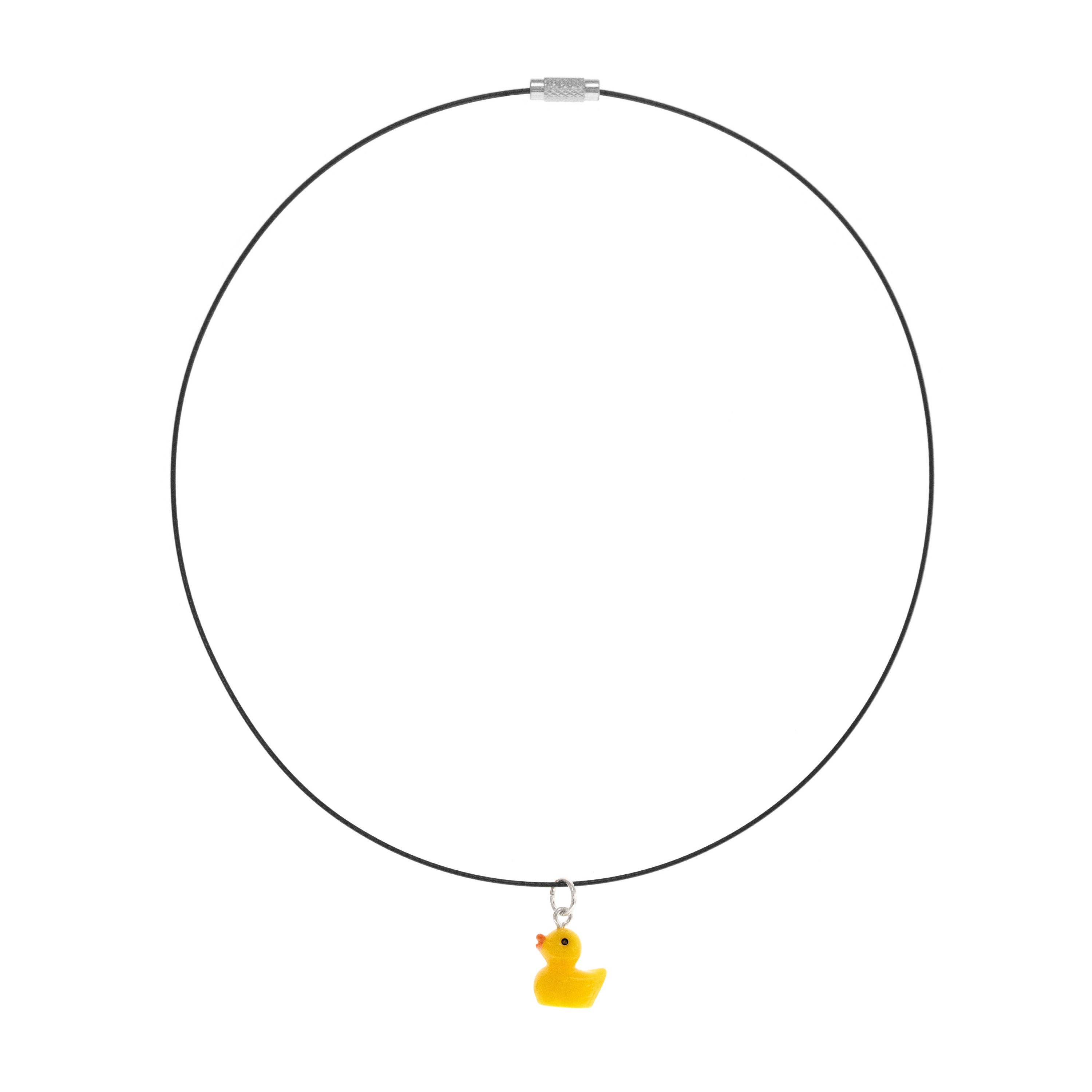 Ladies Charm Necklace Yellow Rubber Duckie