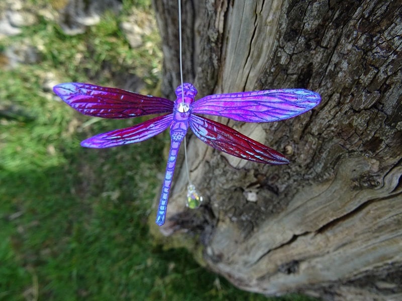 Raspberry Dragonfly Suncatcher