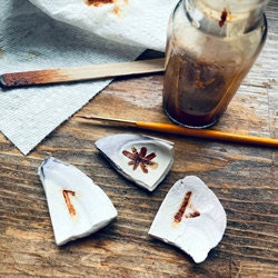 Runes on seashells