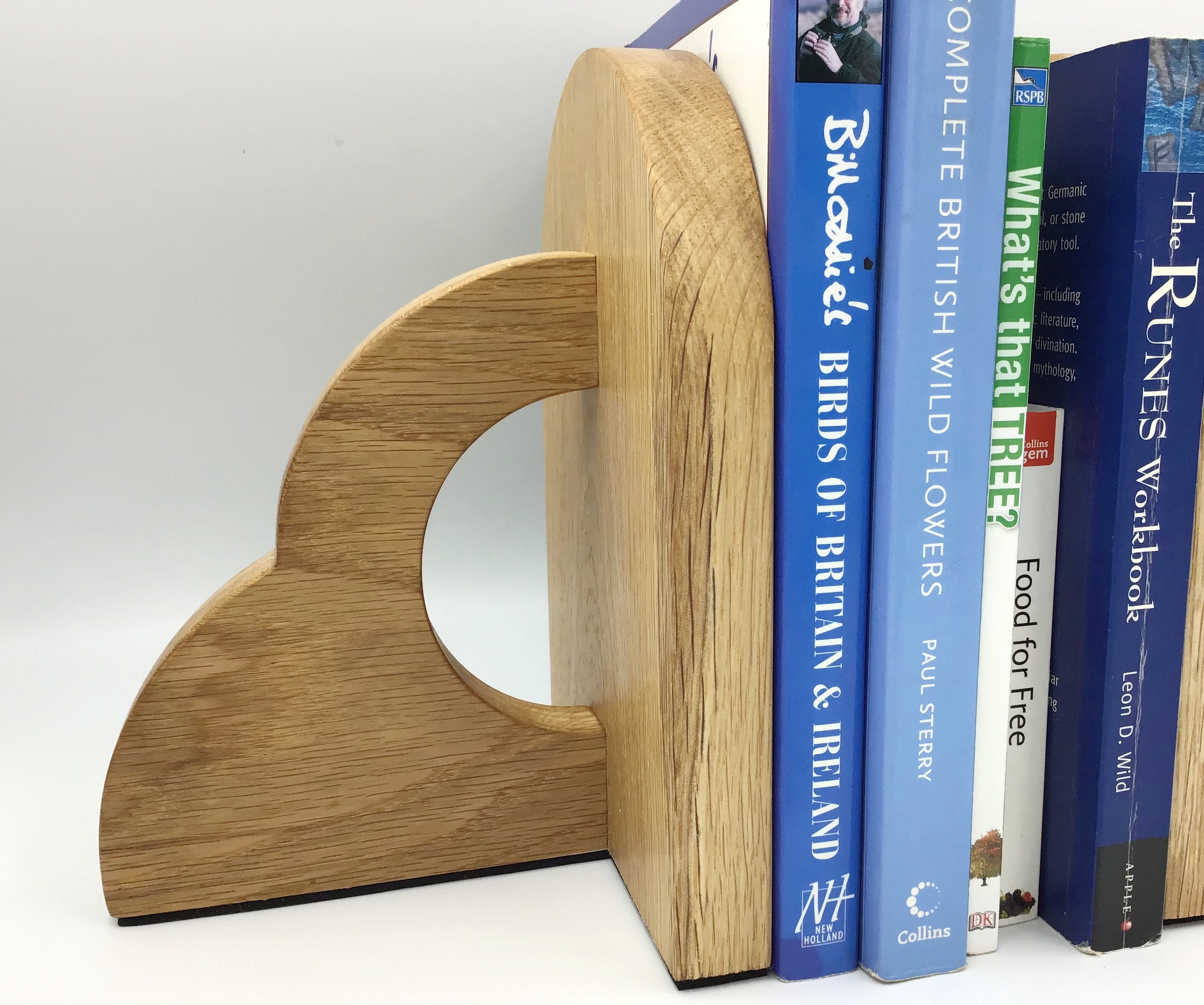 Light Oak wood Bookends - handmade in West Wales UK by gorlech