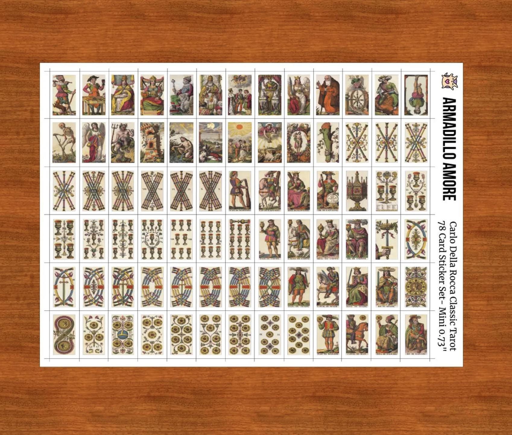 carlo della rocca tarot stickers mini 0.73 inch