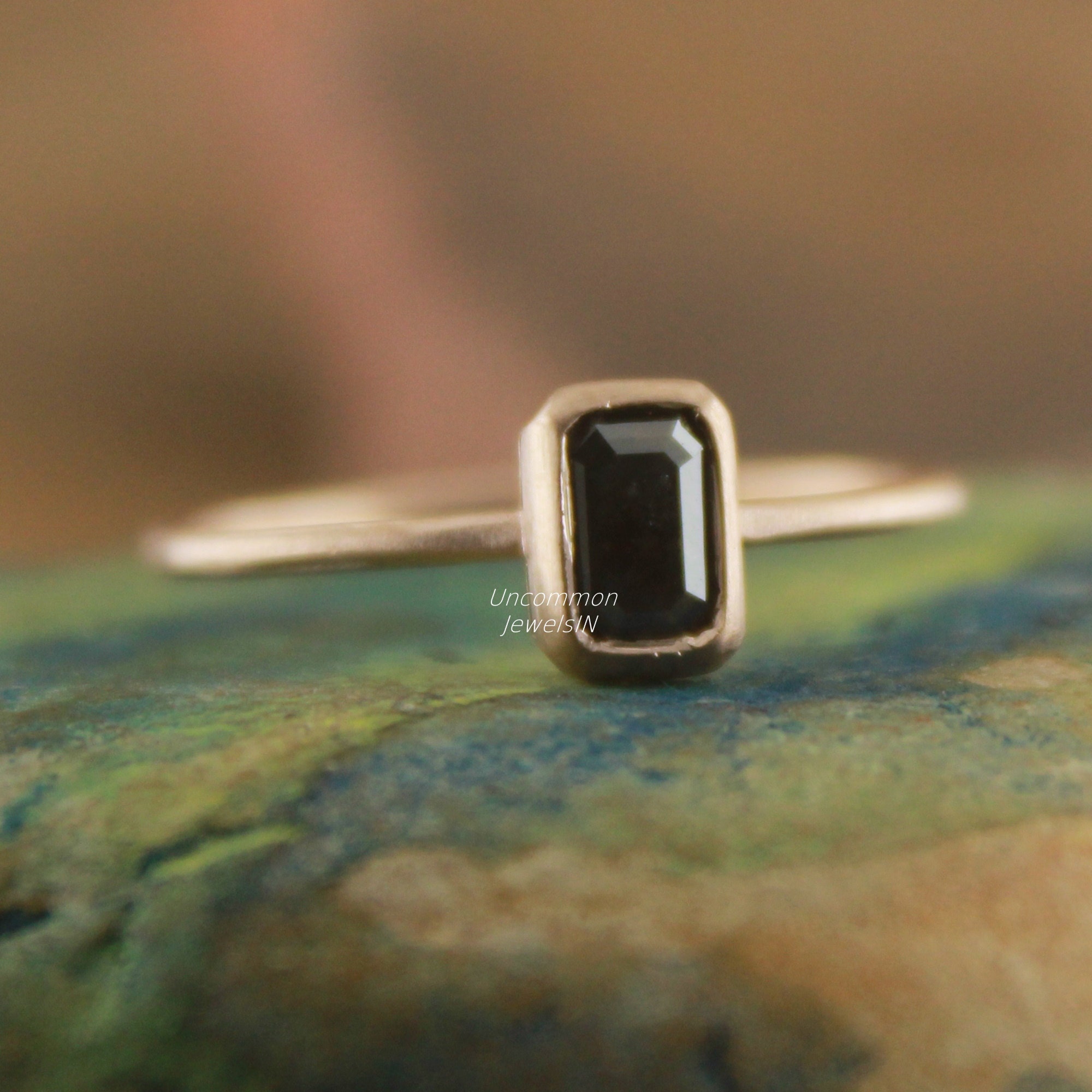 Brown diamond ring, 10k rose gold diamond ring