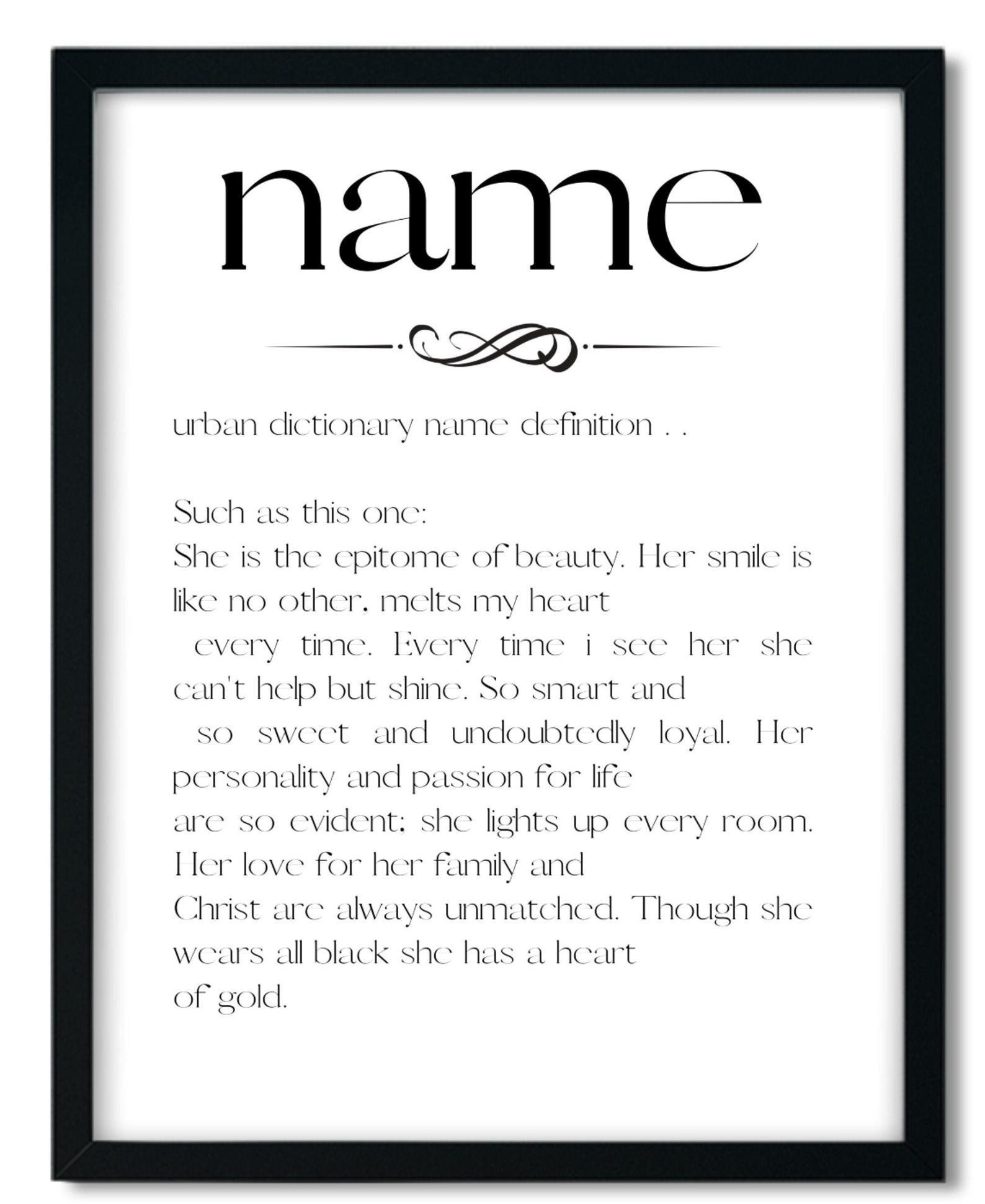 Personalized Name & Urban Definition