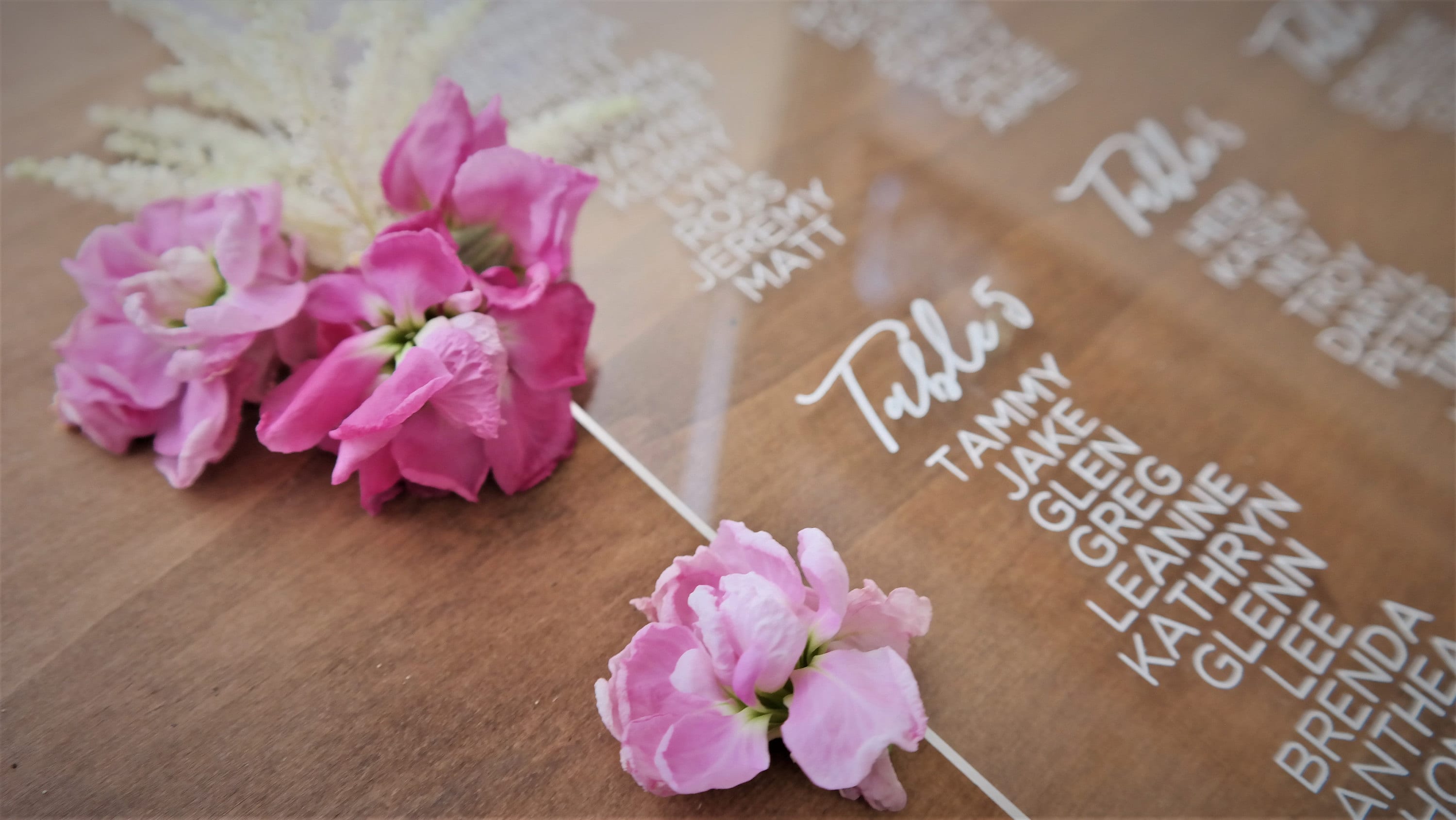 Acrylic Seating chart - welcome sign