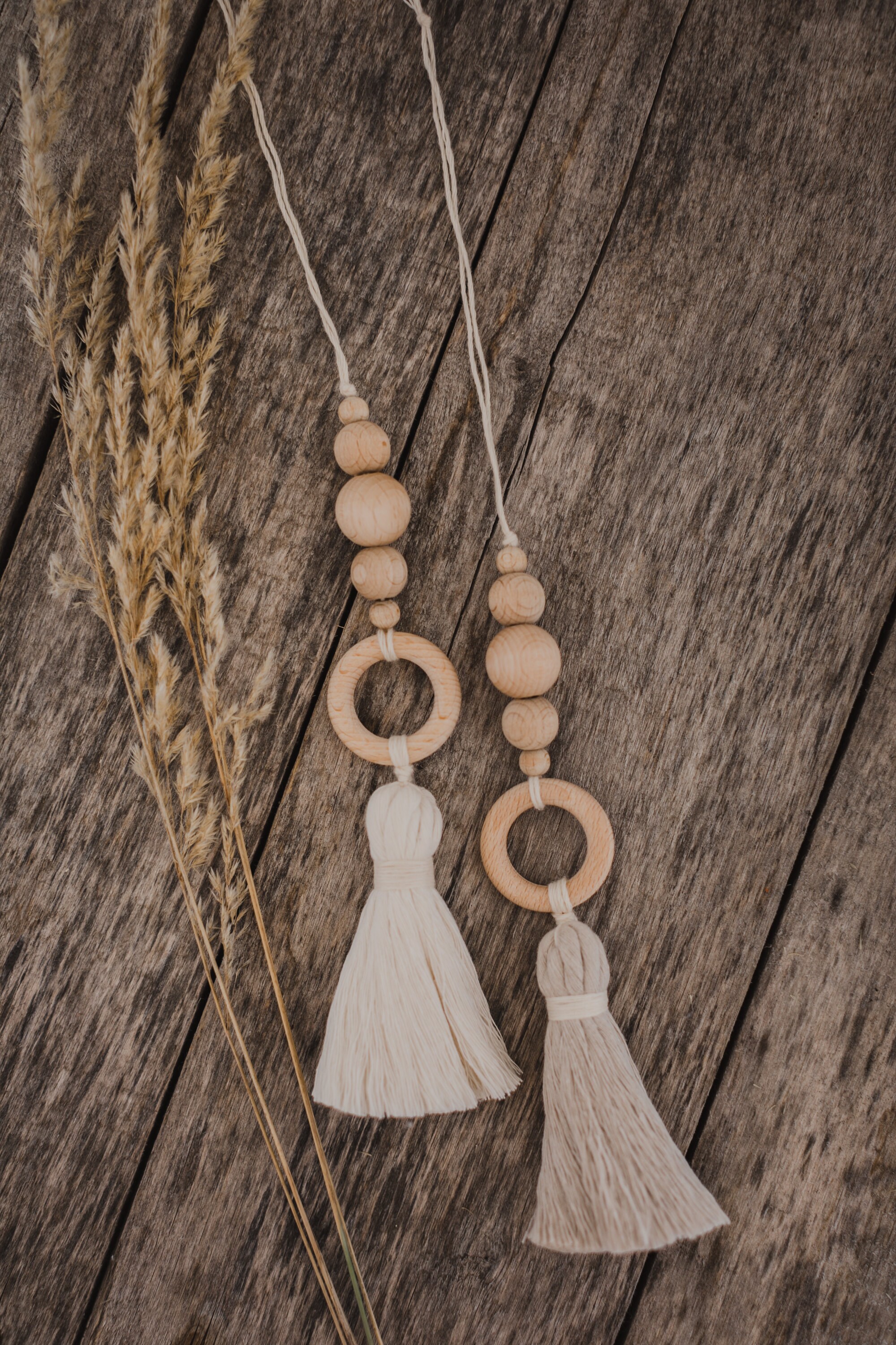 Tassel Anhänger mit Holzperlen