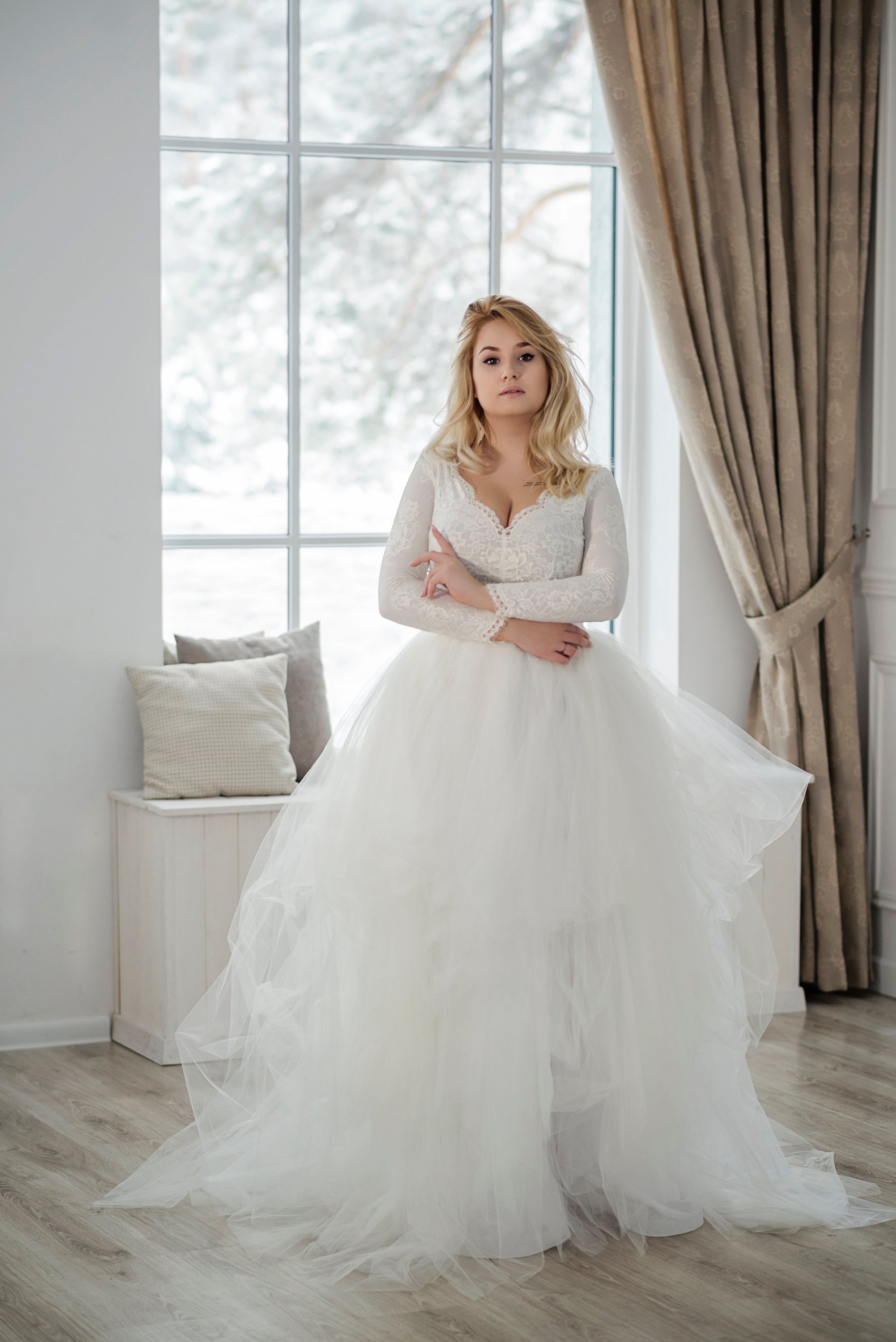 Magnolia skirt in bridal illusion tulle (ivory)