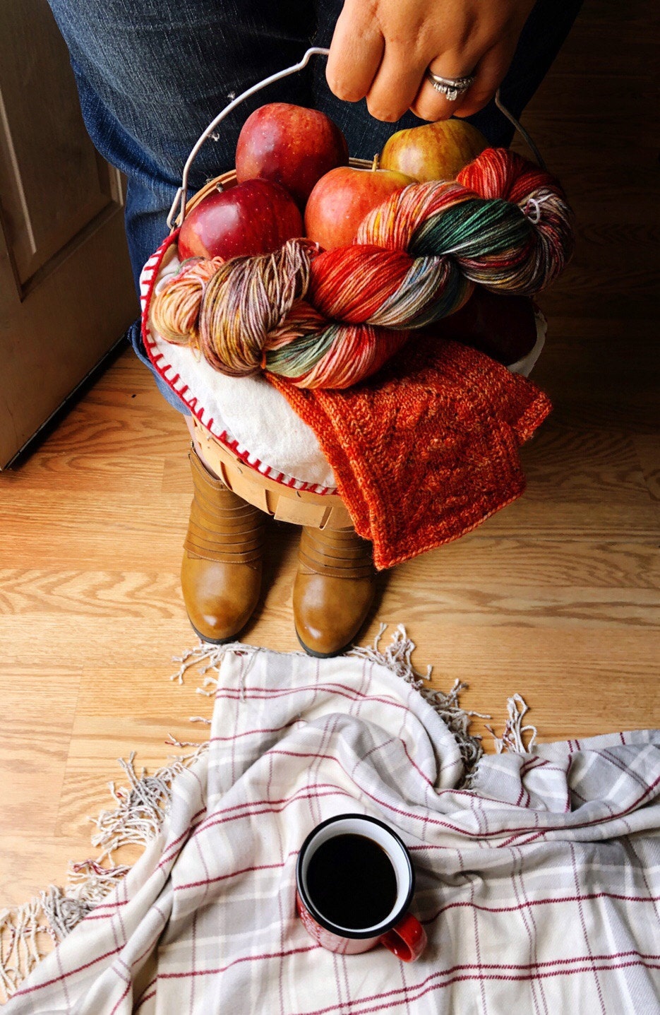 Apple picking, bonfires, boots, jeans, yarn and more yarn