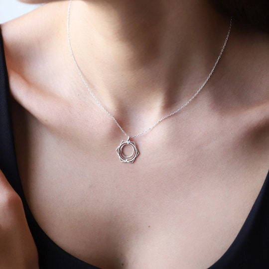 Sacral Chakra Necklace, Svadhisthana Yoga Symbol Jewelry, Handmade Chakra, Hindu Necklace, Yoga Chakra, Seven Chakra Symbol Jewelry